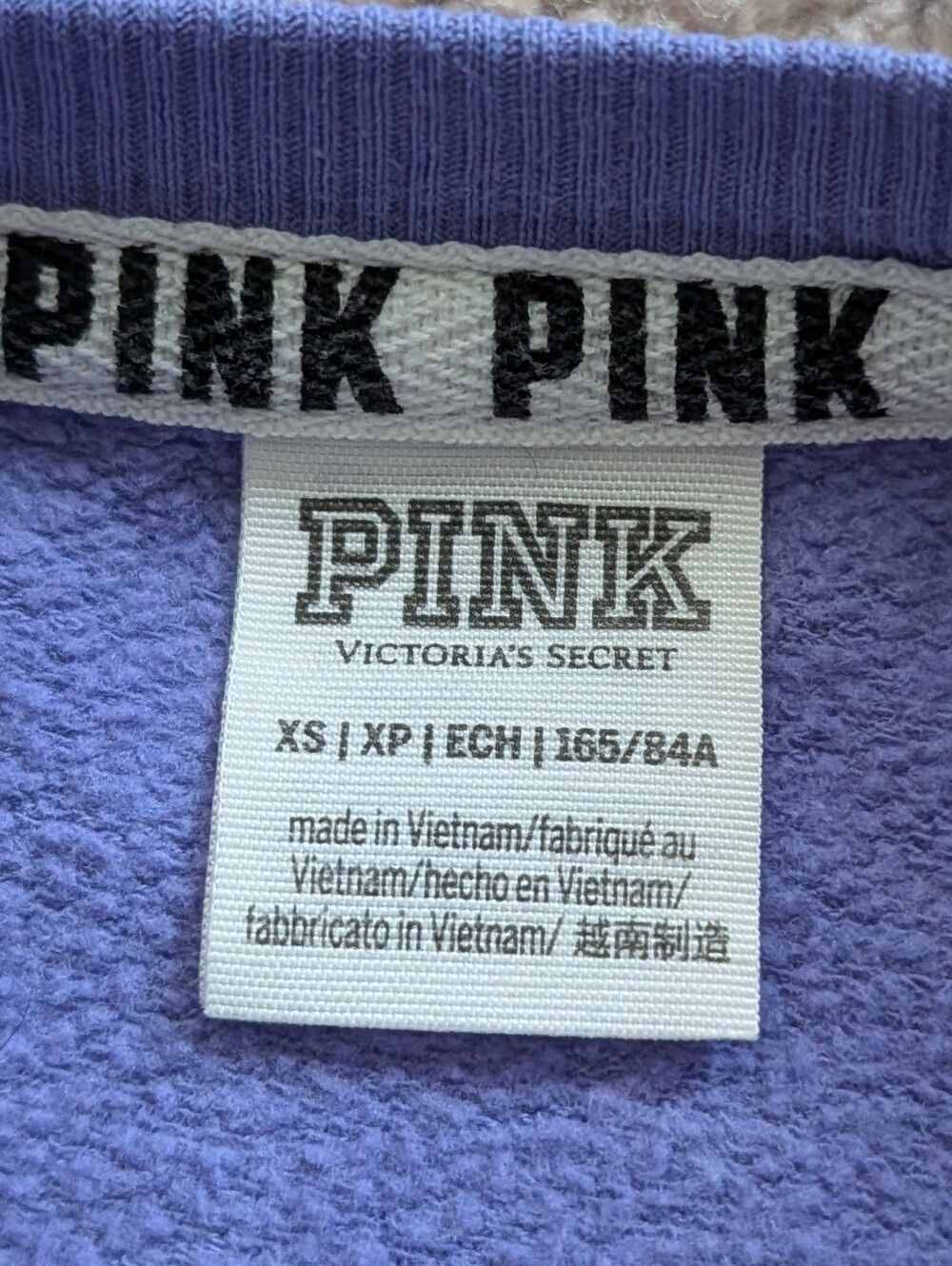 PINK Victoria's Secret Womens Lavender Purple LOVE PINK Crewneck Sweatshirt XS - Picture 4 of 11